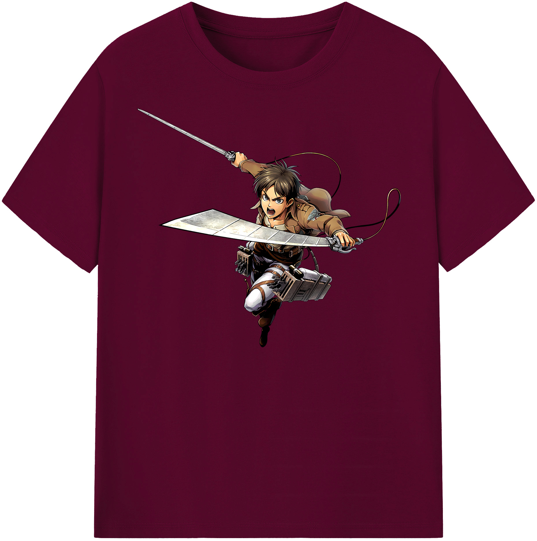 （画像用） 進撃の巨人 エレン･イェーガー Attack on Titan Eren Jäger レディースカジュアルプリントTシャツ（綿100％）